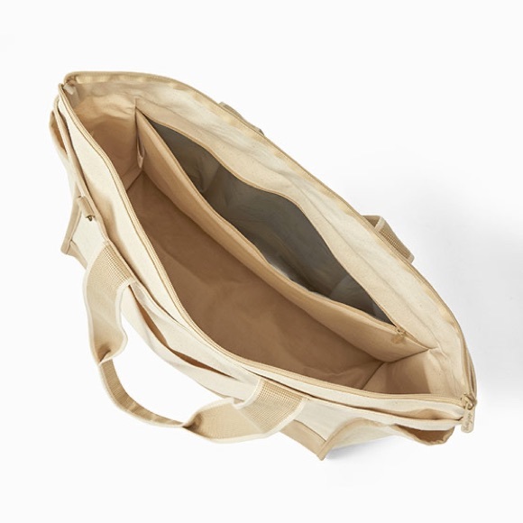 Thirty-one Canvas Boat Tote in Warm Sand Colorblock - Picture 4 of 9